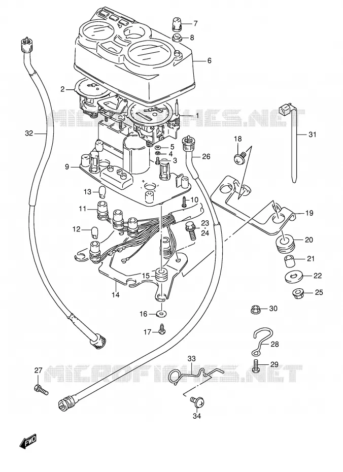 COMPTEUR (MODELE R P9) Suzuki MOTO 125 TS-ER 1994  TS125ERCR(E1)