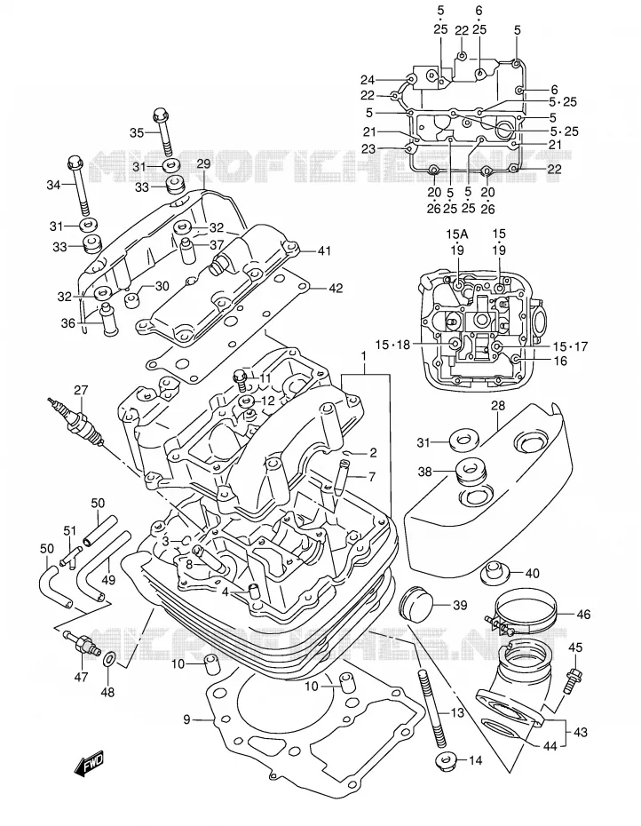 CULASSE (AVT)(MODELE K1/K2/K3/K4) Suzuki MOTO 1500 INTRUDER 2000  VL1500Y(E2)