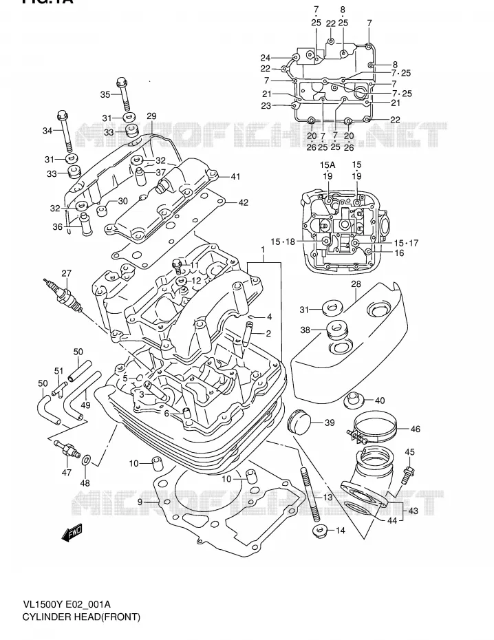 CULASSE (AVT)(MODELE W/X/Y) Suzuki MOTO 1500 INTRUDER 2001  VL1500K1(E2)