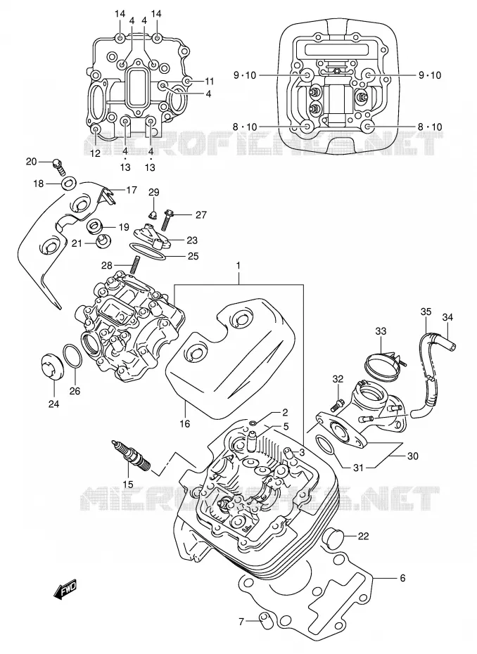 CULASSE (AVT) Suzuki MOTO 125 INTRUDER 2004  VL125UK4(E2)