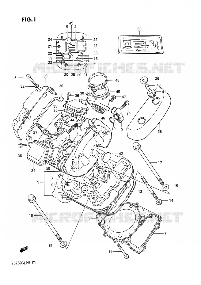 CULASSE (AVT) Suzuki MOTO 750 INTRUDER 1991  VS750GLFM(E1)
