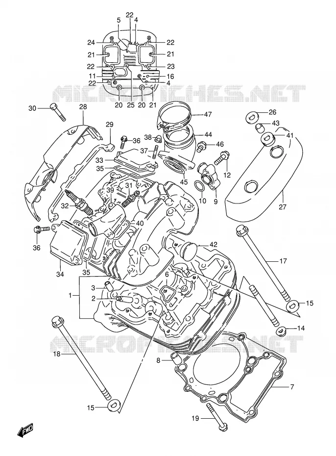 CULASSE (AVT) Suzuki MOTO 800 INTRUDER 2003  VS800GLK3(E22)