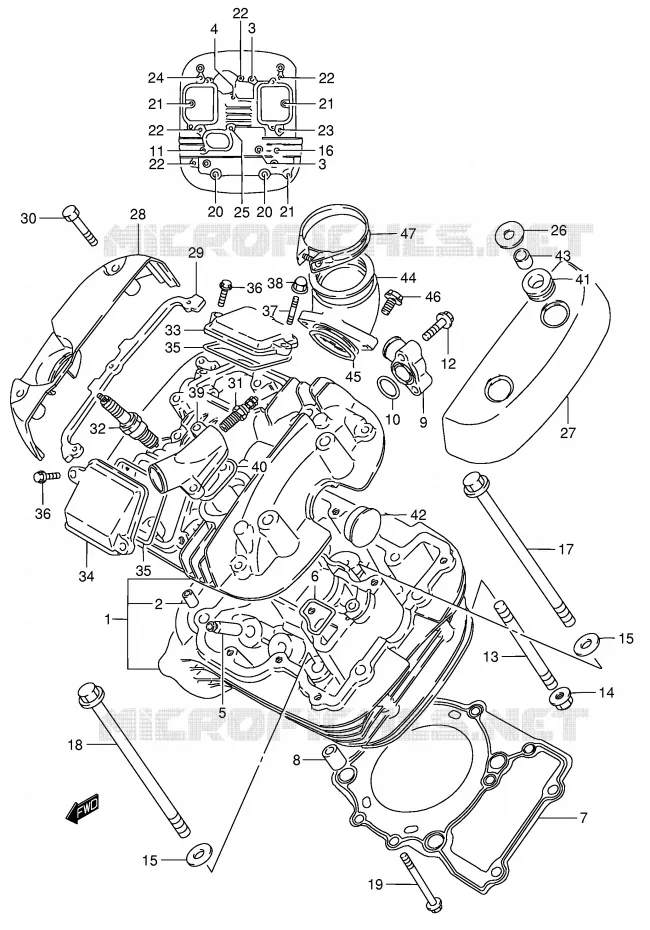 CULASSE (AVT) Suzuki MOTO 800 INTRUDER 2003  VS800GLK3(E3/E28)
