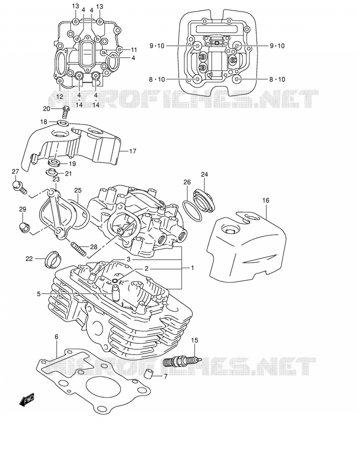 CULASSE (REAR) Suzuki MOTO 250 INTRUDER 2004  VL250K4(E2)