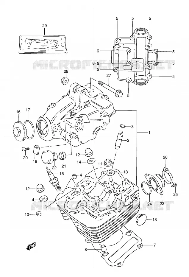 CULASSE Suzuki MOTO 125 TU 1999  TU125XTX(E2)
