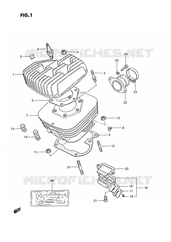 CYLINDRE Suzuki MOTO 185 TS-ER 1992  TS185ERN(E24)