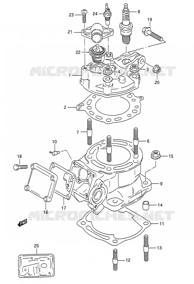 CYLINDRE Suzuki MOTO 200 TS-R 1992  TS200RN(E28)