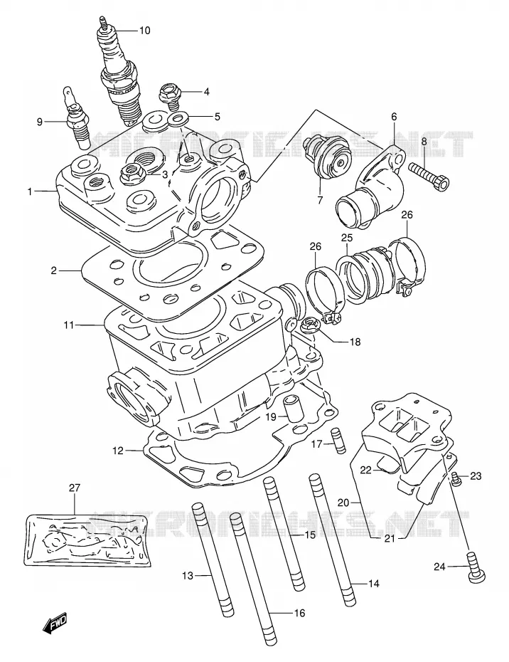 CYLINDRE Suzuki MOTO 50 TS-W 1984  TS50WE(E6)