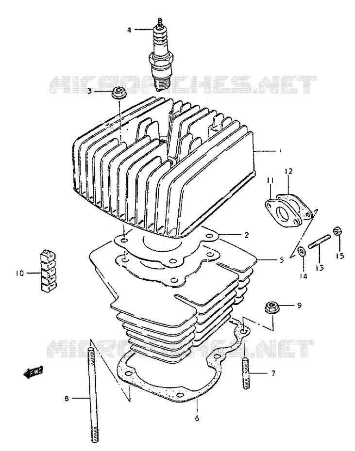 CYLINDRE Suzuki MOTO 50 ZR 1999  ZR50KX(X)