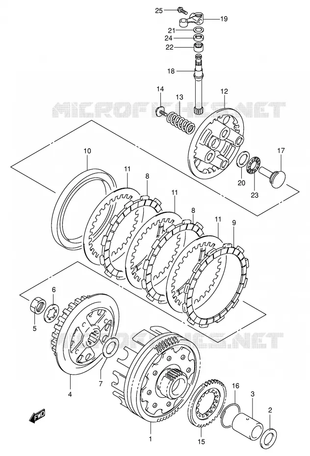 EMBRAYAGE Suzuki MOTO 125 INTRUDER 2004  VL125K4(E2)