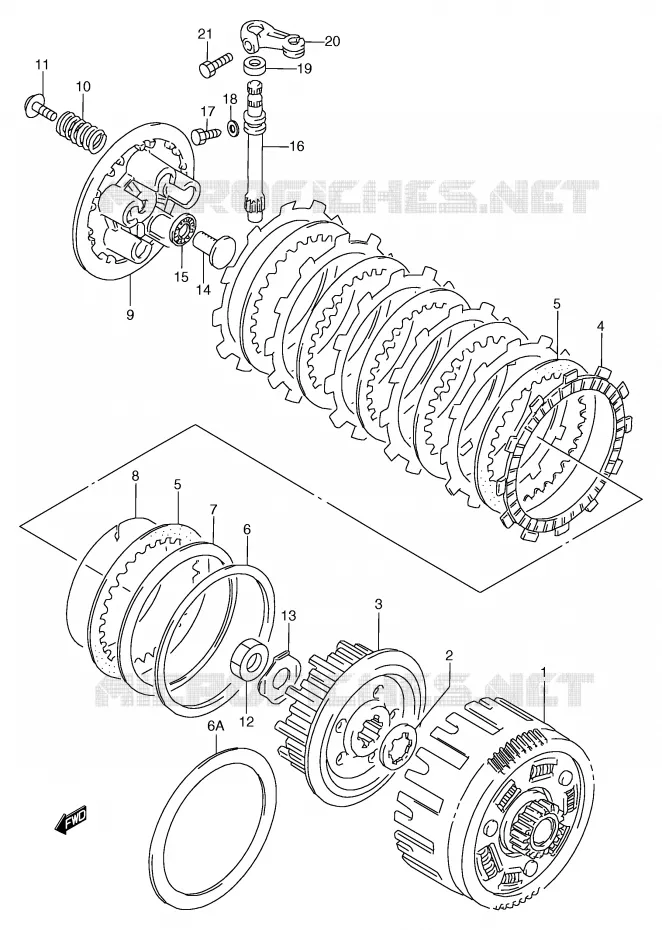 EMBRAYAGE Suzuki MOTO 125 TS-R 1993  TS125RP(E2)