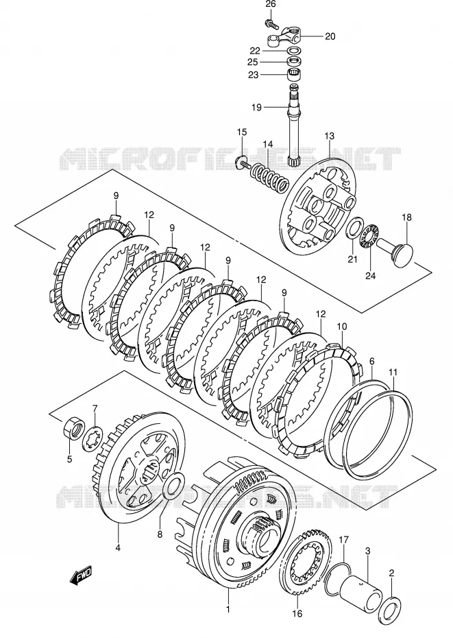 EMBRAYAGE Suzuki MOTO 250 INTRUDER 2005  VL250K5(E19)