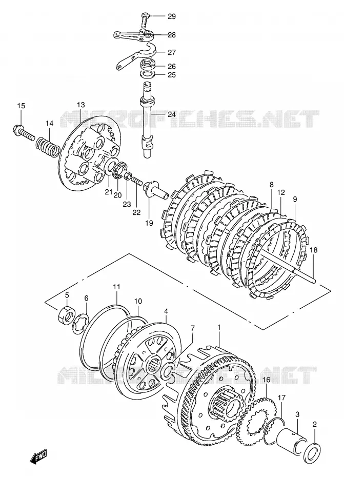 EMBRAYAGE Suzuki MOTO 250 TU 2001  TU250XK1(E2)
