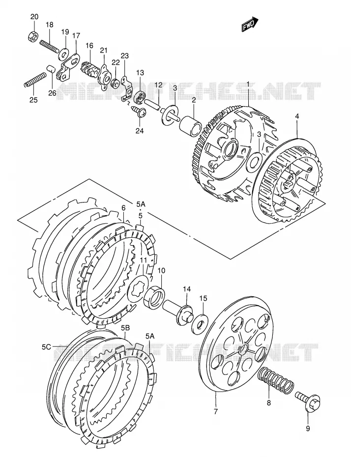 EMBRAYAGE Suzuki MOTO 50 TS-X 1994  TS50XKR(E1)