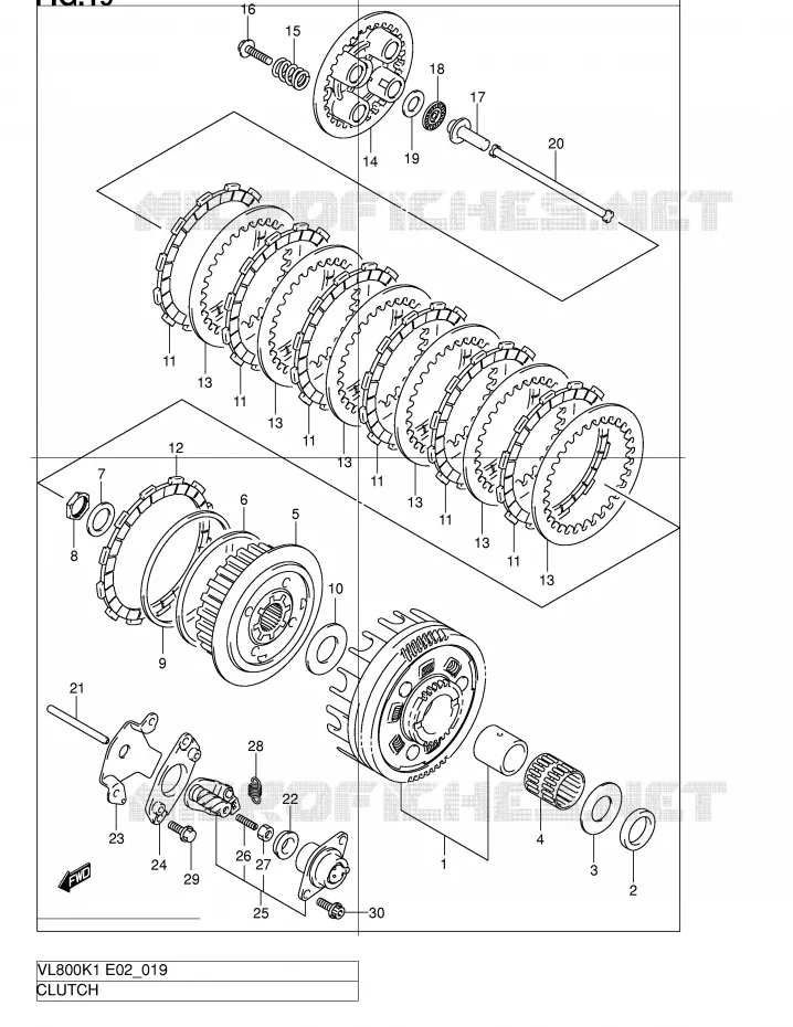 EMBRAYAGE Suzuki MOTO 800 VOLUSIA 2003  VL800ZK3(E2)