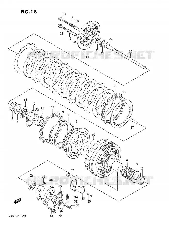 EMBRAYAGE Suzuki MOTO 800 VX 1991  VX800M(E28)