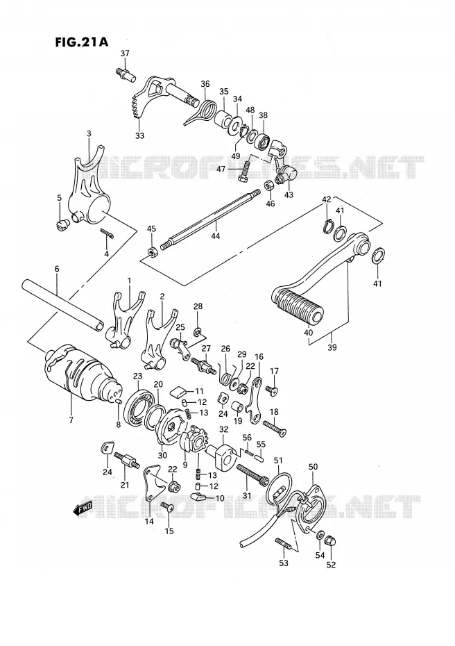 ENSEMBLE DE SELECTION DE VITESSES (MODEL M/N/P/R/S E2,E4,E17,E21,E22,E24,E34) Suzuki MOTO 1400 INTRUDER 1988  VS1400GLFJ(E2)