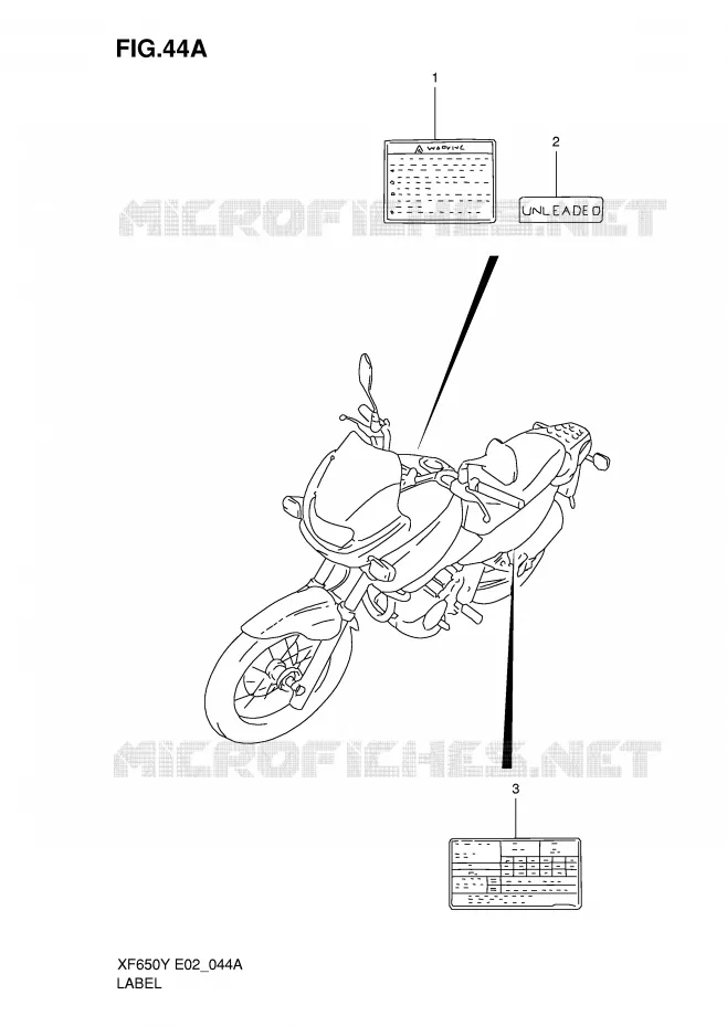 ETIQUETTE (MODELE K1) Suzuki MOTO 650 FREEWIND 2000  XF650Y(E2)