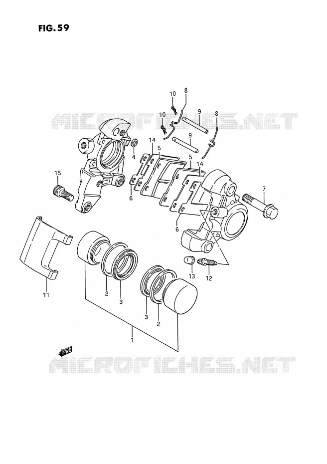 ETRIER DE FREIN ARRIERE (MODELE H/J/K/L/M/N) Suzuki MOTO 1400 INTRUDER 1995  VS1400GLPS(E2)
