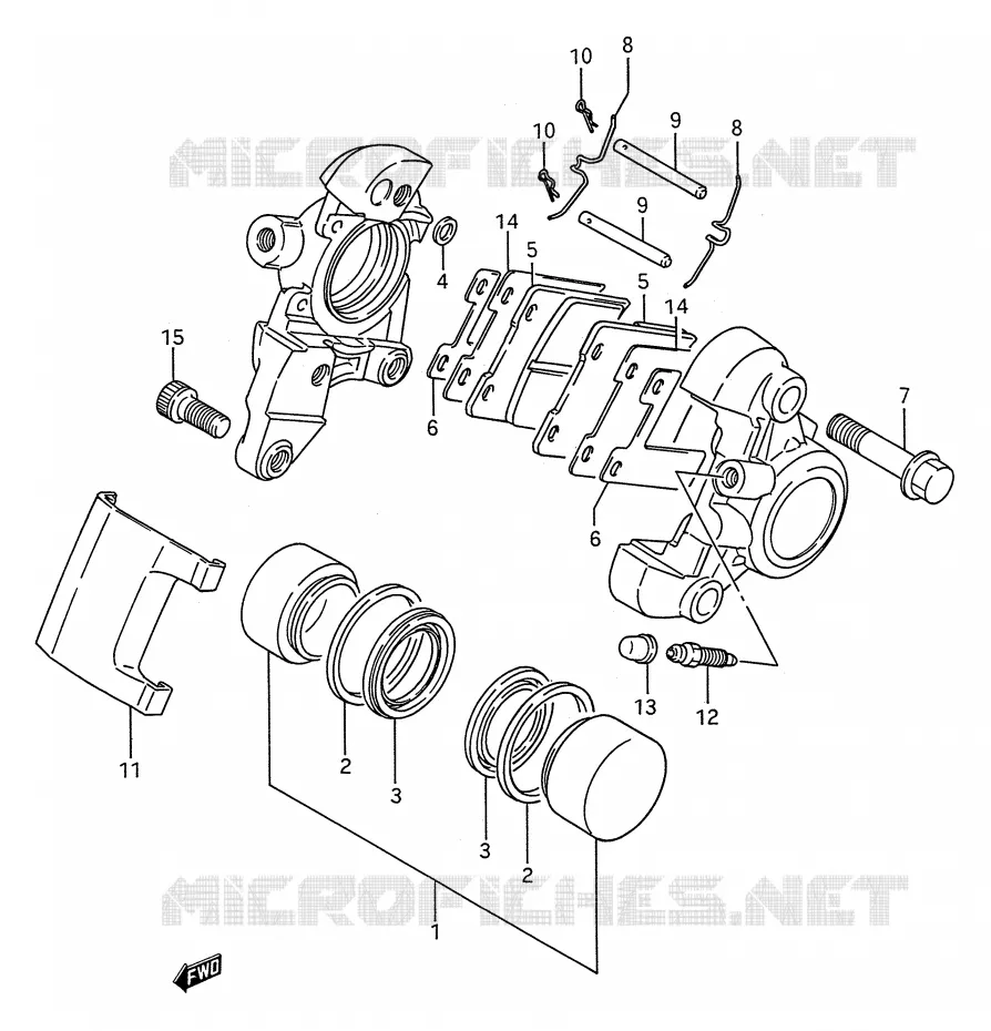 ETRIER DE FREIN ARRIERE (MODELE H/J/L/M/N) Suzuki MOTO 1400 INTRUDER 1992  VS1400GLFN(E28)