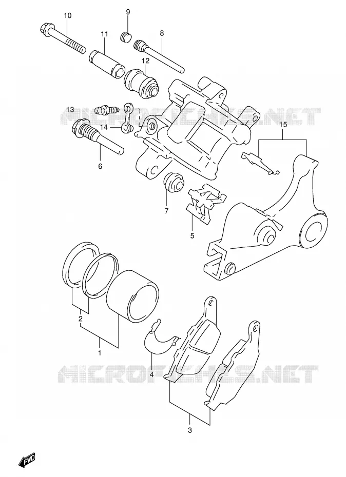 ETRIER DE FREIN ARRIERE (MODELE X/Y/K1) Suzuki MOTO 650 FREEWIND 2000  XF650Y(E2)