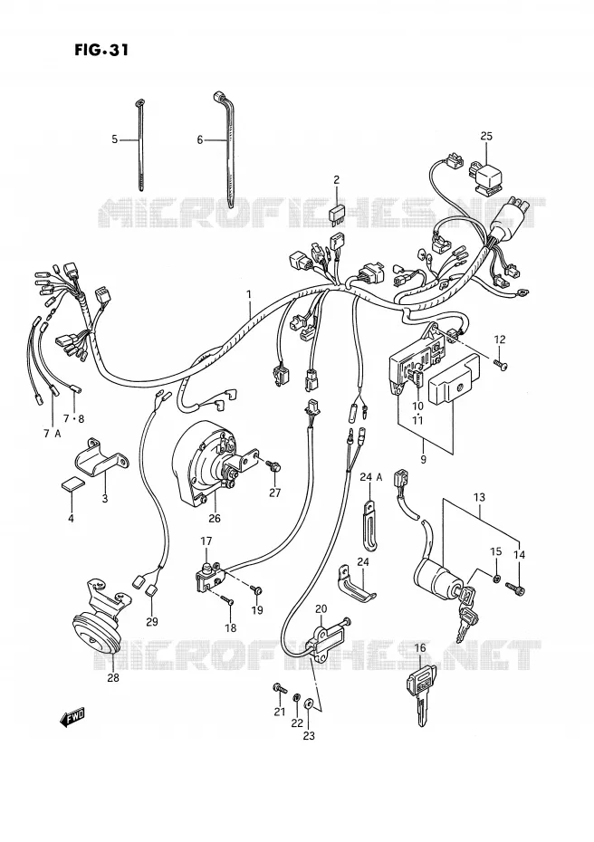 FAISCEAU ELECTRIQUE (MODELE H/J/K/L/M/N/P/R) Suzuki MOTO 1400 INTRUDER 1990  VS1400GLPL(E2)