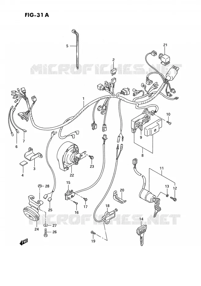 FAISCEAU ELECTRIQUE (MODELE S) Suzuki MOTO 1400 INTRUDER 1994  VS1400GLPR(E2)