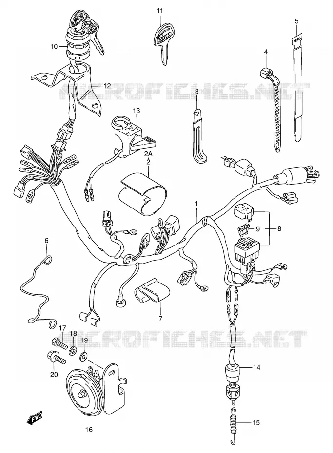 FAISCEAU ELECTRIQUE Suzuki MOTO 50 TS-W 1986  TS50WG(E6)