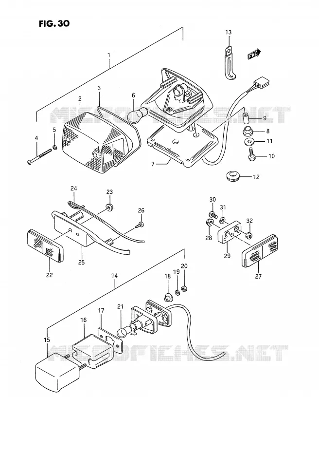 FEU ARRIERE (MODELE H/J/K/L/M/N/P/R) Suzuki MOTO 1400 INTRUDER 1991  VS1400GLFM(E2)