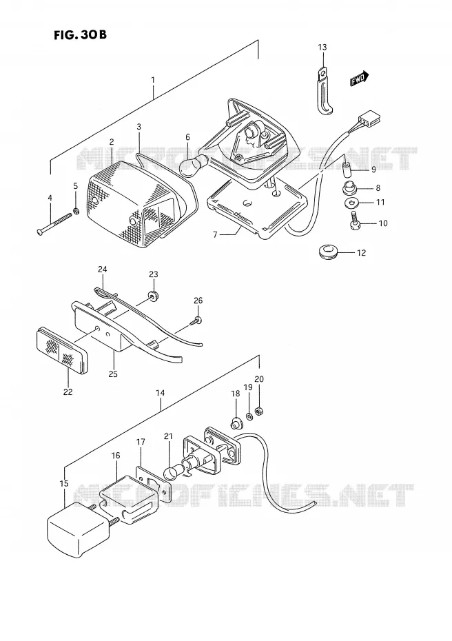 FEU ARRIERE (MODELE S) Suzuki MOTO 1400 INTRUDER 1991  VS1400GLFM(E2)