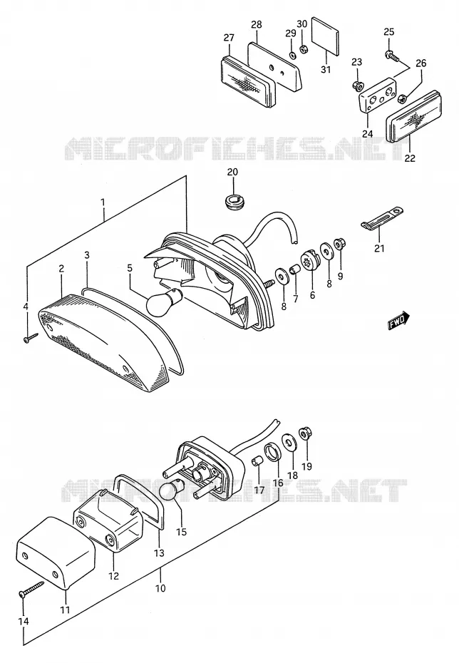 FEU ARRIERE Suzuki MOTO 1400 INTRUDER 1995  VS1400GLFS(E28)