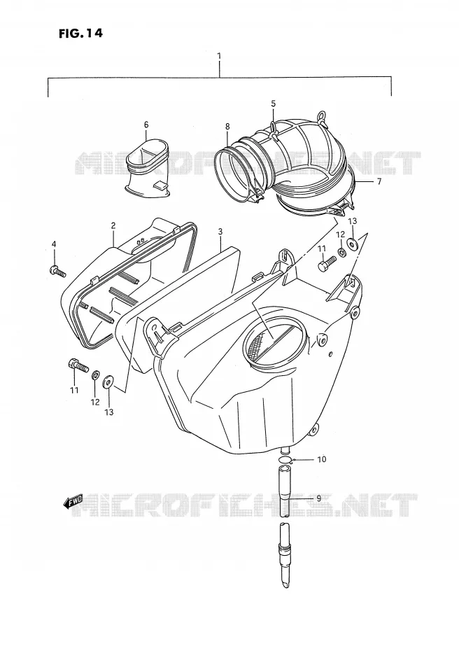 FILTRE A AIR (ARRIERE)(MODELE H/J/K/L/M/N/P/R) Suzuki MOTO 1400 INTRUDER 1992  VS1400GLFN(E2)