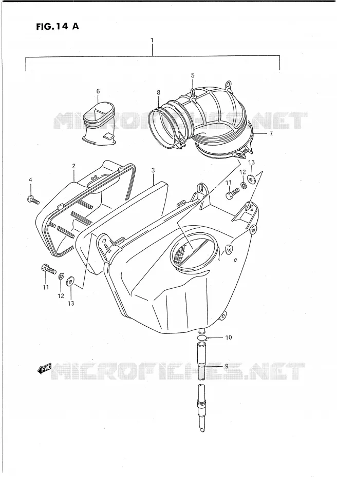 FILTRE A AIR (ARRIERE)(MODELE S) Suzuki MOTO 1400 INTRUDER 1991  VS1400GLFM(E2)