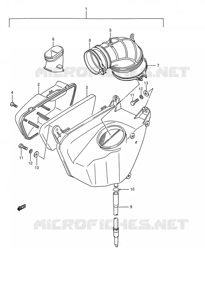 FILTRE A AIR (ARRIERE) Suzuki MOTO 1400 INTRUDER 1994  VS1400GLPR(E28)