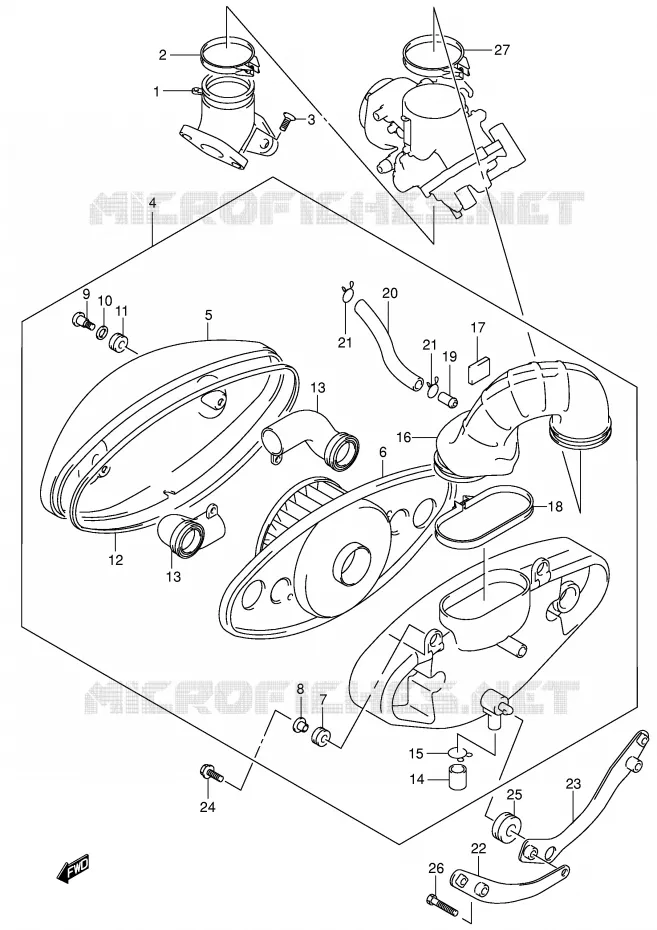 FILTRE A AIR (MODELE K1/K2/K3/K4) Suzuki MOTO 800 VOLUSIA 2005  VL800ZK5(E2)