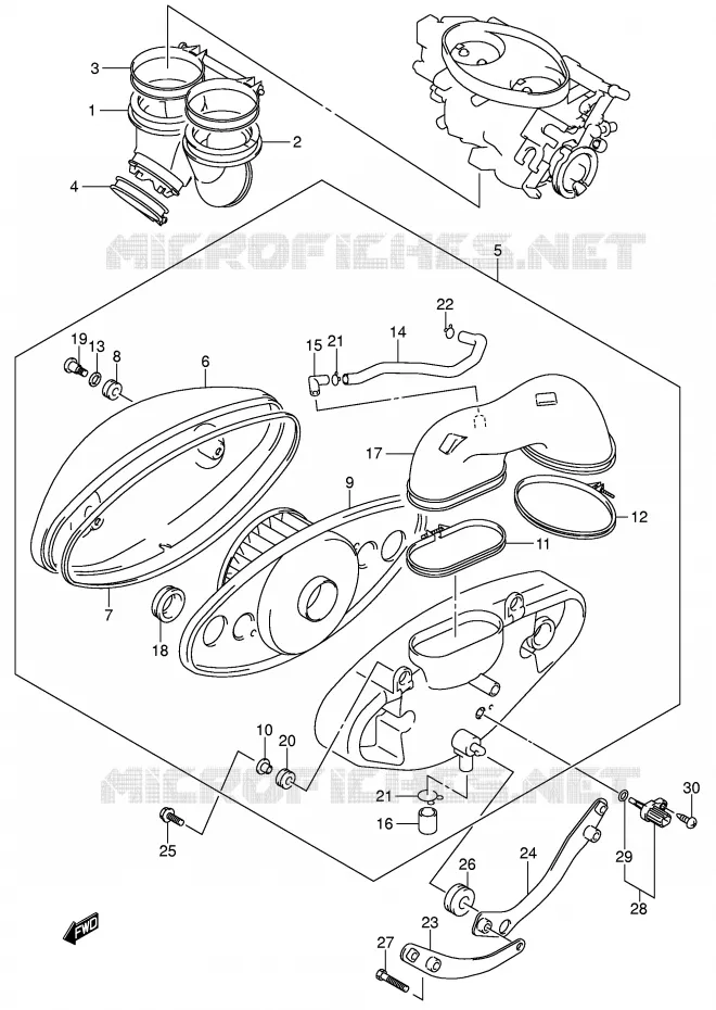 FILTRE A AIR (MODELE K5) Suzuki MOTO 800 VOLUSIA 2005  VL800ZK5(E2)