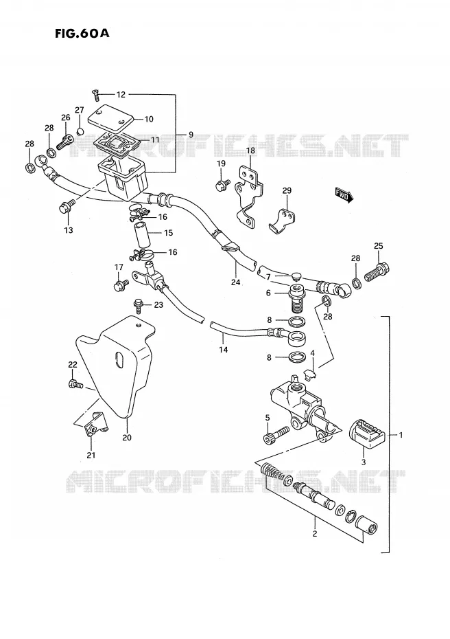 MAITRE CYLINDRE ARRIERE (MODELE S) Suzuki MOTO 1400 INTRUDER 1990  VS1400GLPL(E2)