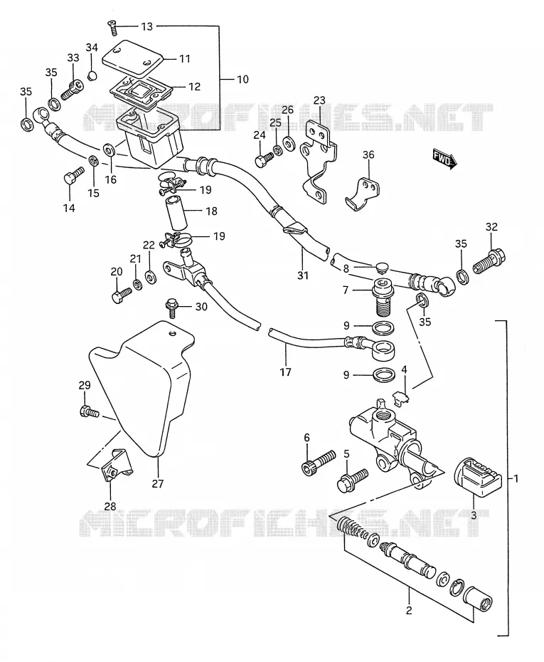 MAITRE CYLINDRE ARRIERE Suzuki MOTO 1400 INTRUDER 1995  VS1400GLPS(E28)