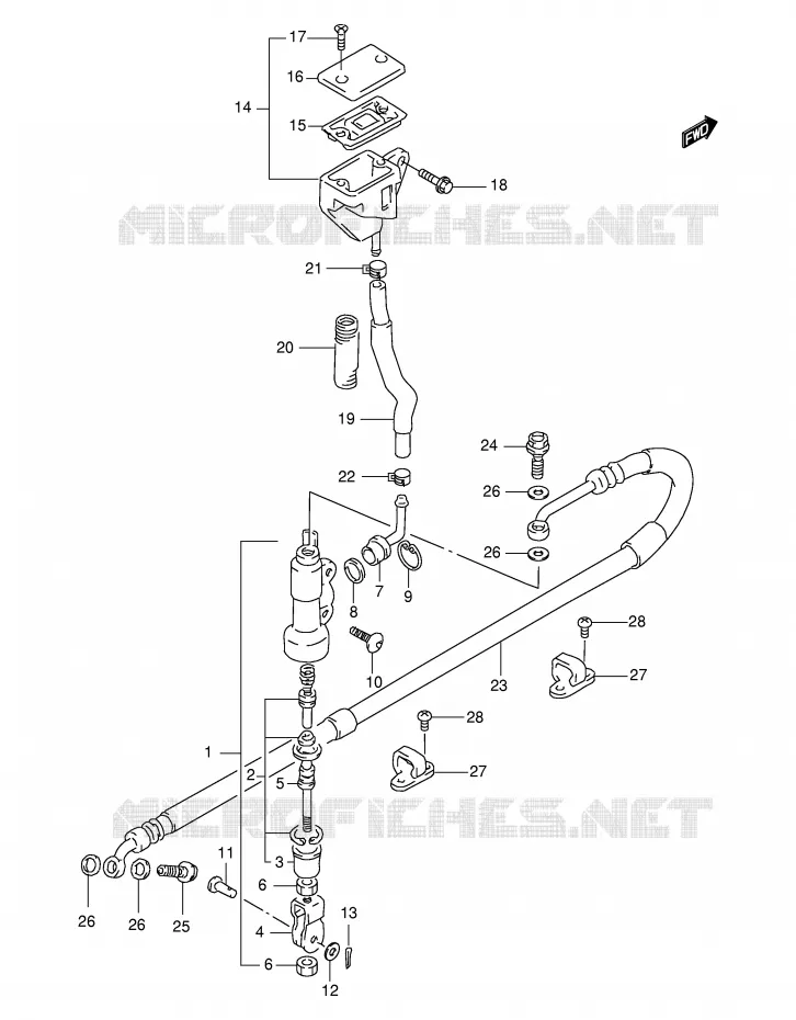 MAITRE CYLINDRE ARRIERE Suzuki MOTO 650 FREEWIND 1998  XF650W(E2)