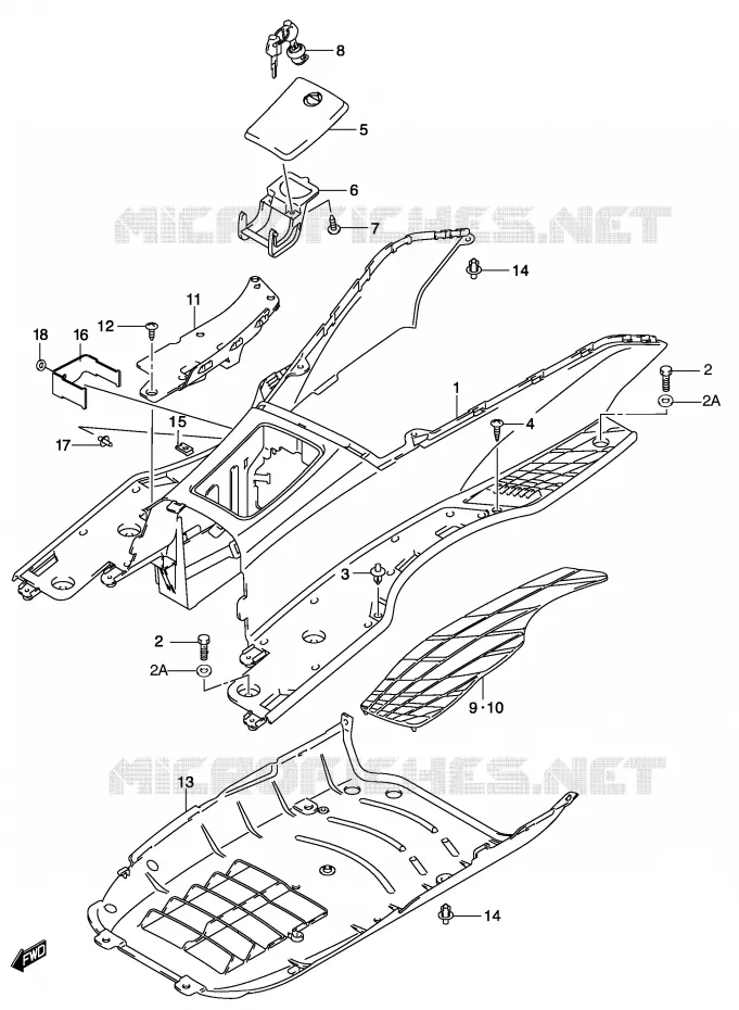 MARCHE PIEDS Suzuki SCOOTER 150 BURGMAN 2002  UH150K2(P19)