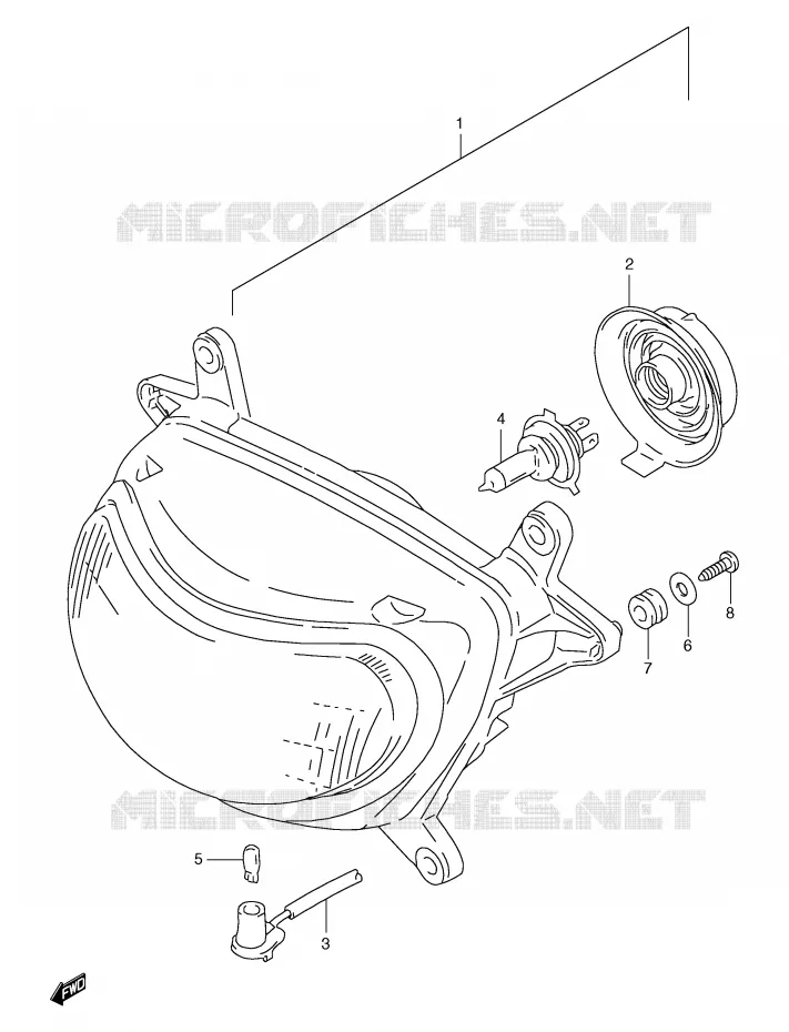 PHARE (MODELE V/W/X E2,E24) Suzuki MOTO 650 FREEWIND 1999  XF650UX(E2)