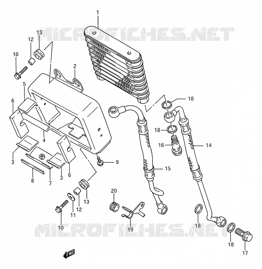 RADIATEUR D'HUILE Suzuki MOTO 1400 INTRUDER 1994  VS1400GLPR(E28)