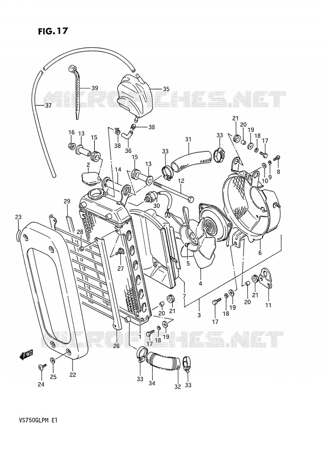 RADIATEUR Suzuki MOTO 750 INTRUDER 1987  VS750GLPH(E1)