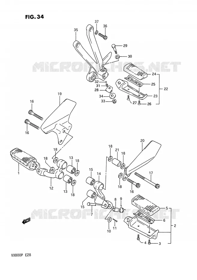 REPOSE PIED Suzuki MOTO 800 VX 1992  VX800N(E28)