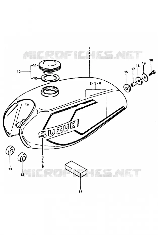 RESERVOIR D'ESSENCE (E16) Suzuki MOTO 50 ZR 1992  ZR50KEN