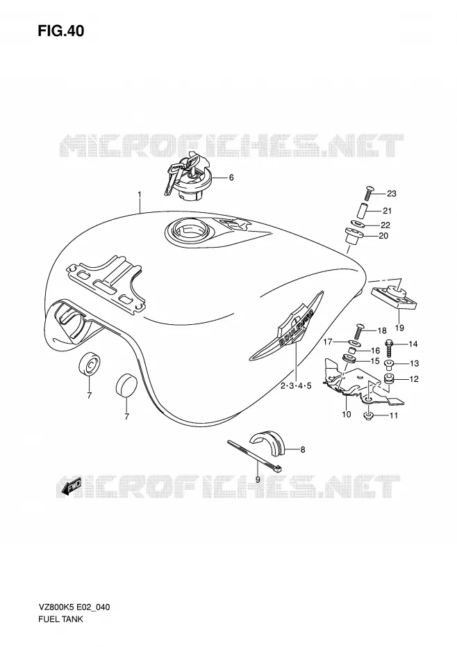 RESERVOIR D'ESSENCE (MODELE K5/K6) Suzuki MOTO 800 MARAUDER 2008  VZ800K8(E2)