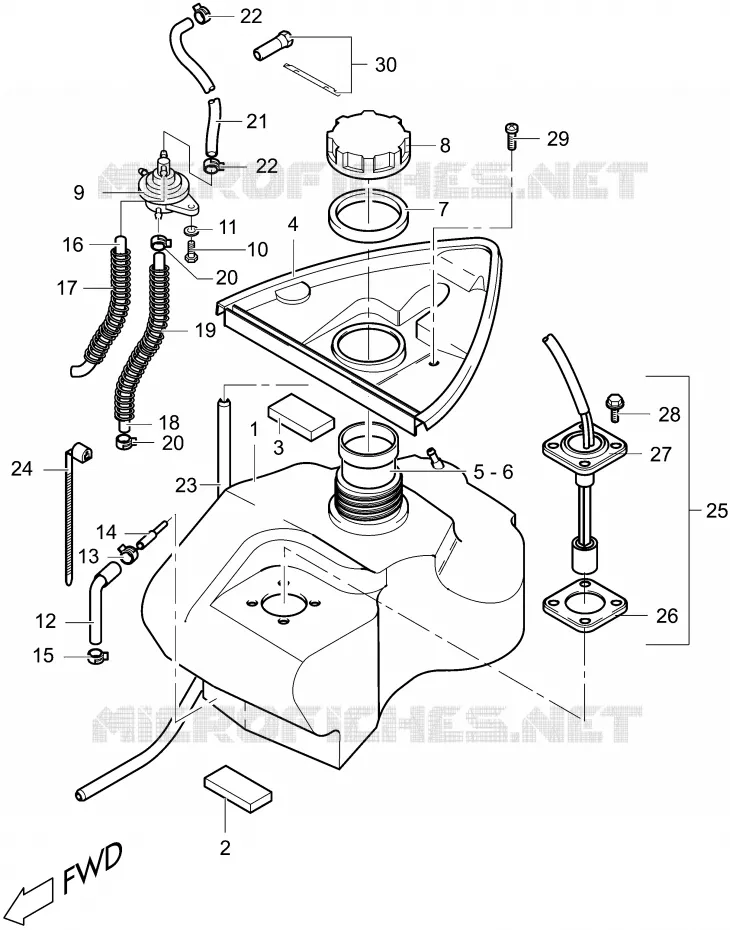 RESERVOIR D'ESSENCE Suzuki SCOOTER 50 ESTILETE 2000  UF50ZY