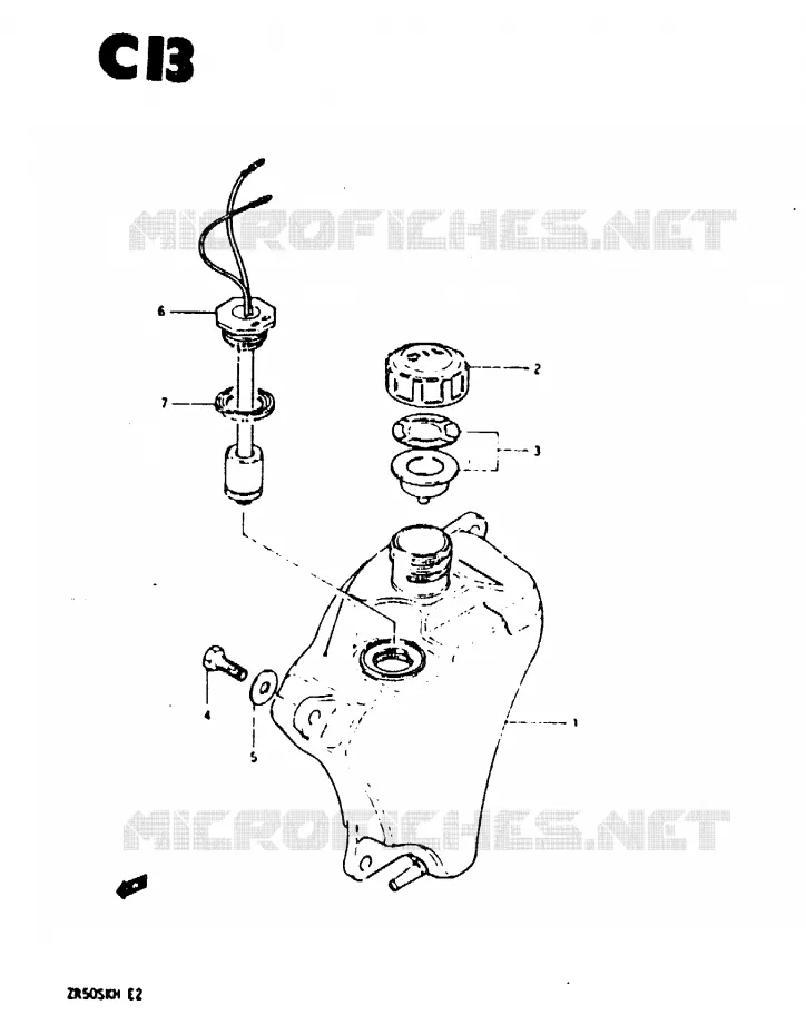 RESERVOIR D'HUILE Suzuki MOTO 50 ZR 1987  ZR50SKH(E/H)
