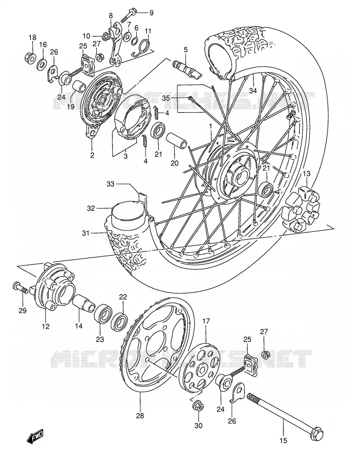 ROUE ARRIERE Suzuki MOTO 50 TS-W 1983  TS50WD(E6)