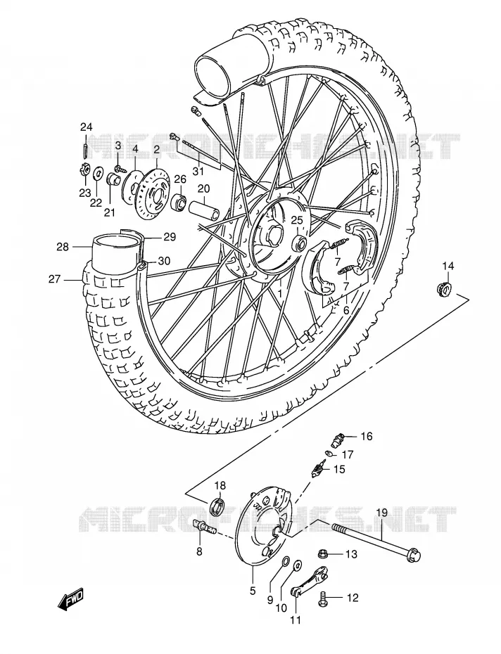 ROUE AVANT Suzuki MOTO 125 TS-ER 1982  TS125ERZ(E1)